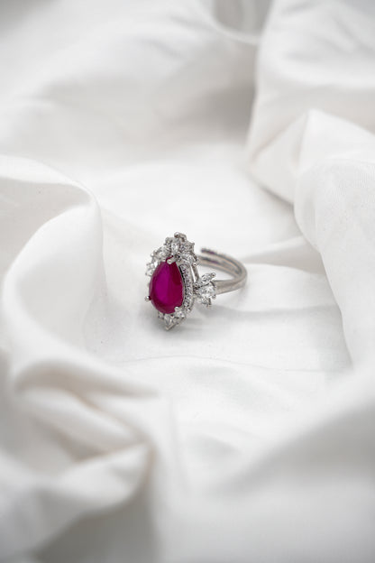 Pear Cut Ruby Ring
