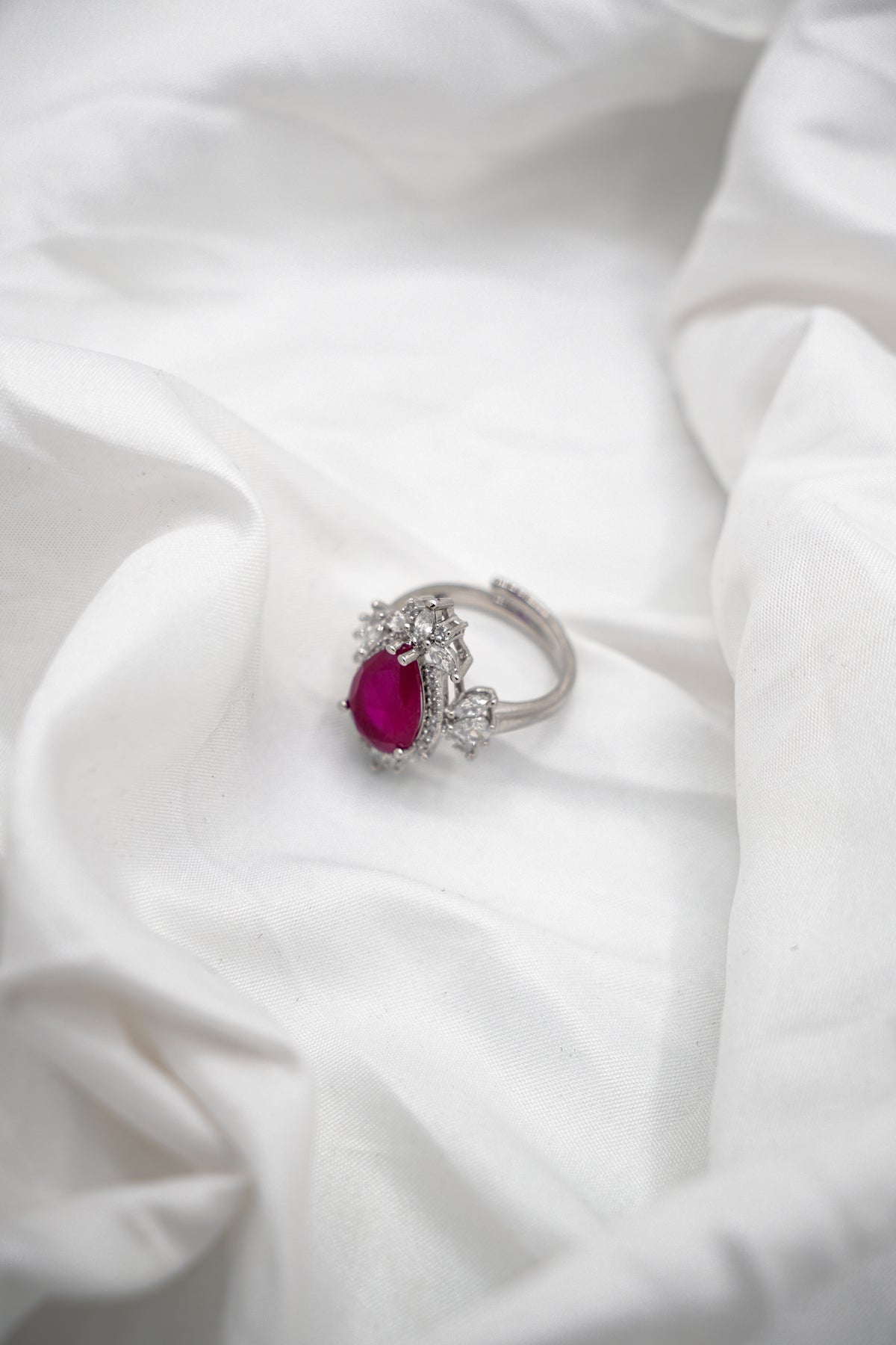 Pear Cut Ruby Ring