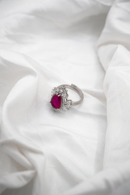 Pear Cut Ruby Ring