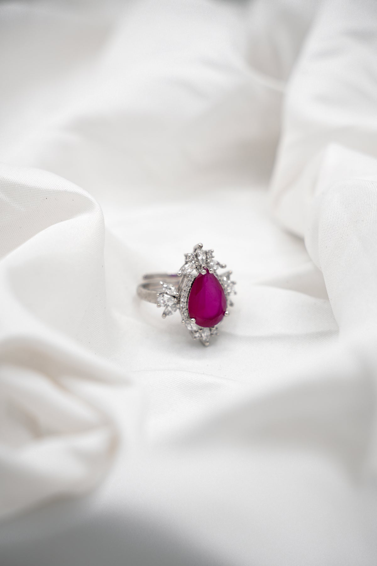 Pear Cut Ruby Ring