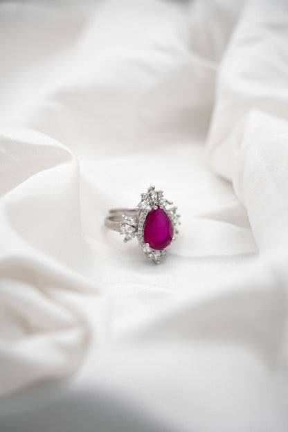 Pear Cut Ruby Ring