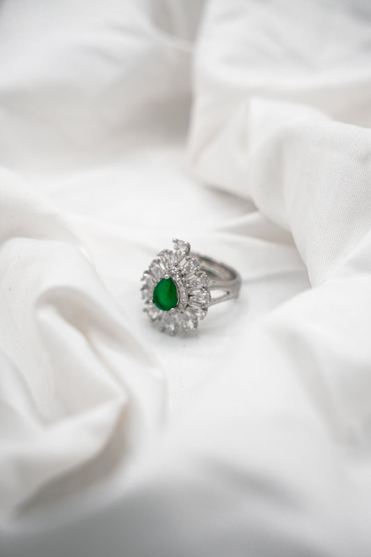 Pear Emerald Ring