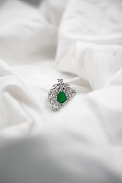 Pear Emerald Ring