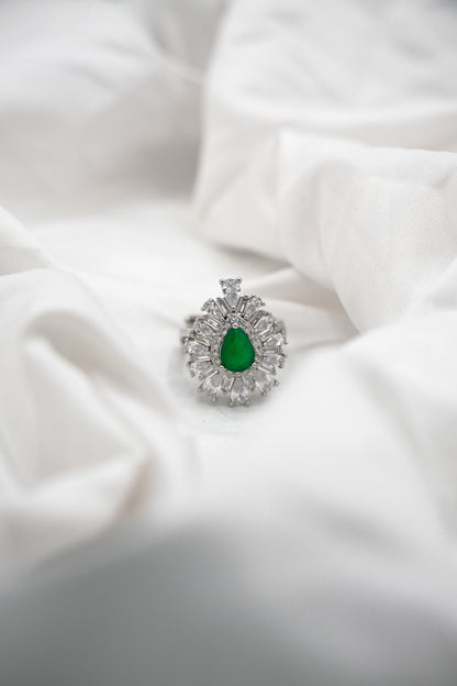 Pear Emerald Ring