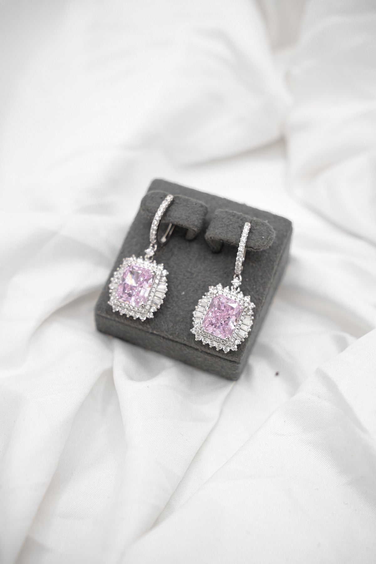 Ice-Crushed Pink Earrings