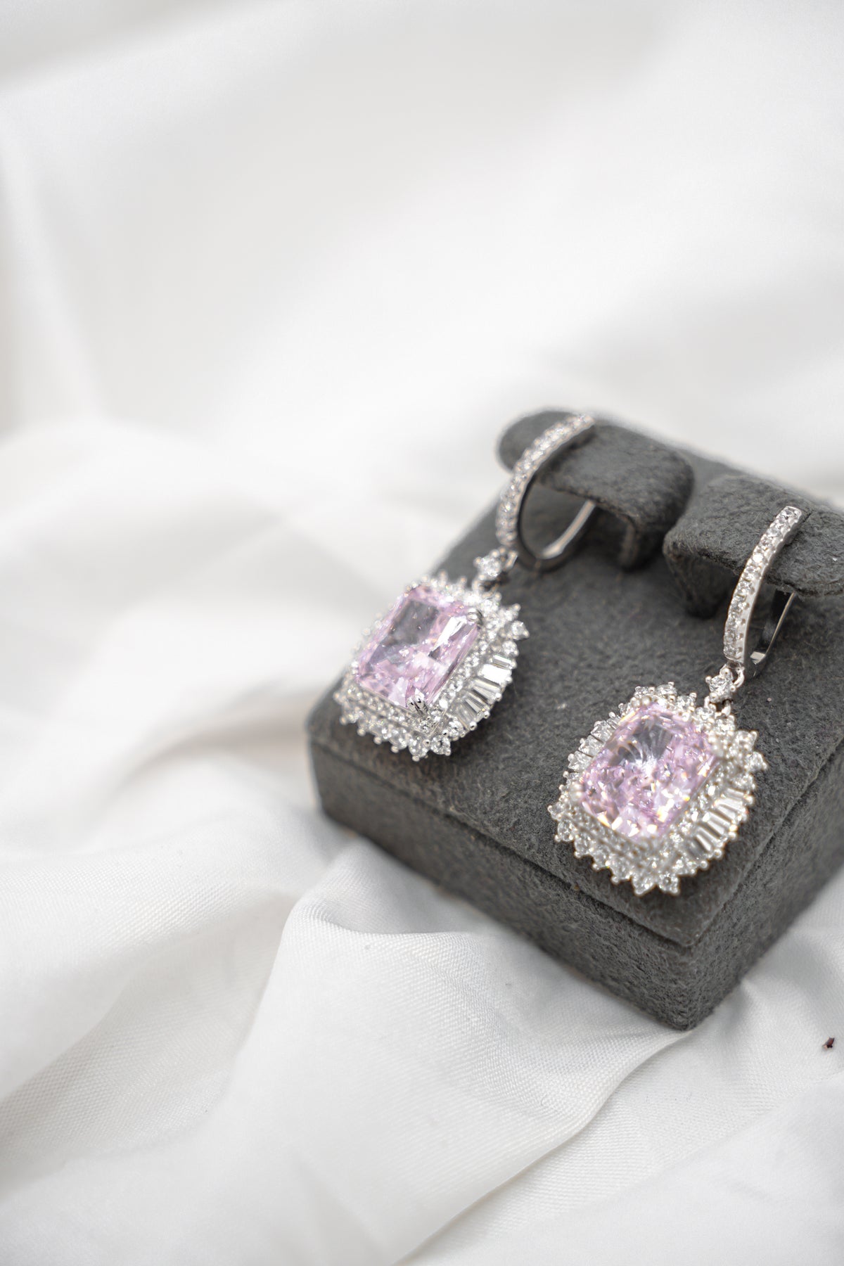 Ice-Crushed Pink Earrings