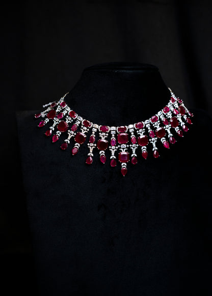 Ruby Geometric Choker