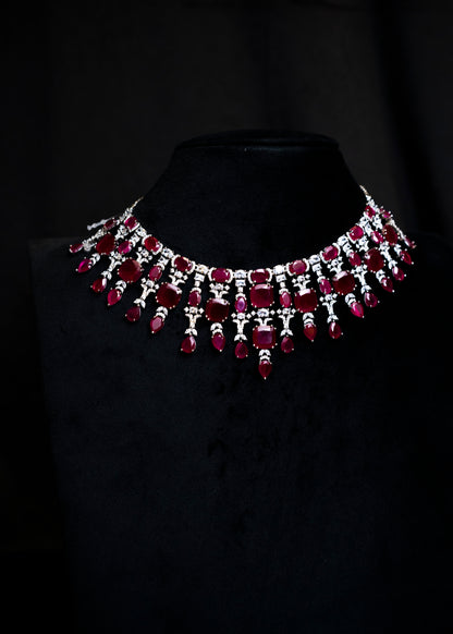 Ruby Geometric Choker