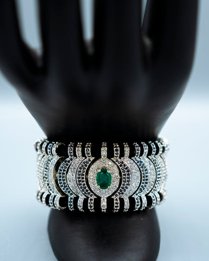 Emerald with Moissanites