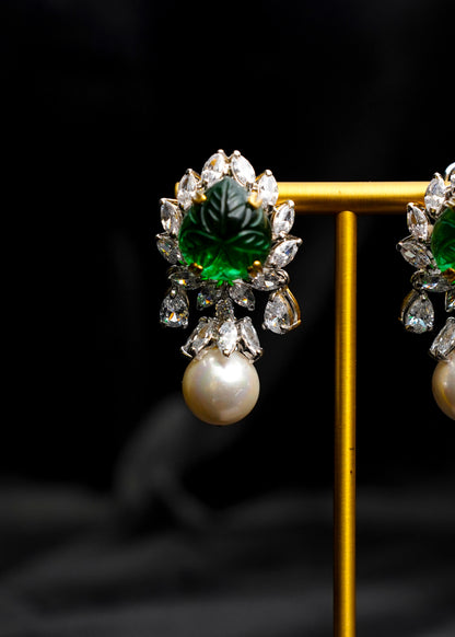Carved Pear Earrings