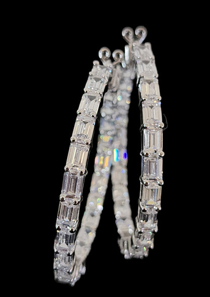 Baguette Eternity Hoops
