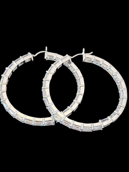 Baguette Eternity Hoops