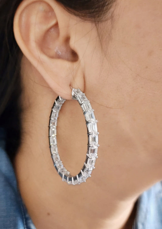 Baguette Eternity Hoops